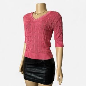 Moda International Silk Cotton V-Neck Sweater